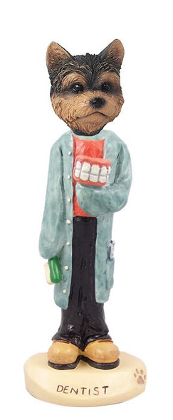 Yorkshire Terrier (Puppy Cut) Dentist Doogie Collectible Dog Figurine