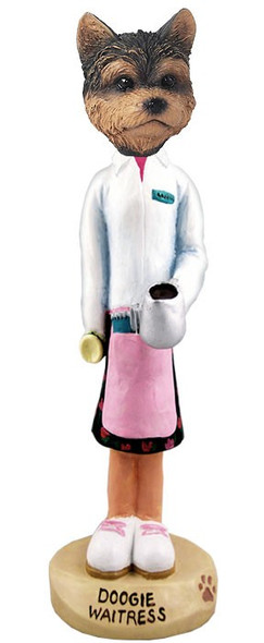 Yorkshire Terrier (Puppy Cut) Waitress Doogie Collectible Dog Figurine