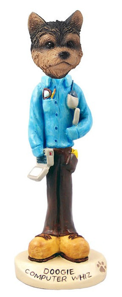 Yorkshire Terrier (Puppy Cut) Computer Whiz Doogie Collectible Dog Figurine