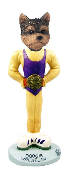 Yorkshire Terrier (Puppy Cut) Wrestler Doogie Collectible Dog Figurine