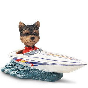 Yorkshire Terrier (Puppy Cut) Motorboat Doogie Collectible Dog Figurine