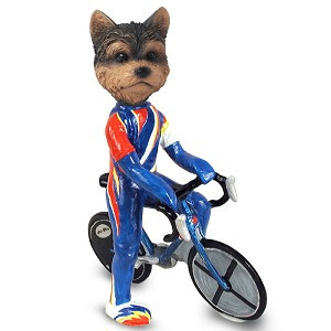 Yorkshire Terrier (Puppy Cut) Bicycle Doogie Collectible Dog Figurine