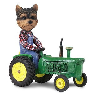 Yorkshire Terrier (Puppy Cut) Tractor Doogie Collectible Dog Figurine