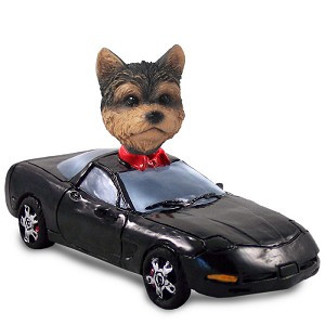 Yorkshire Terrier (Puppy Cut) Sports Car Doogie Collectible Dog Figurine