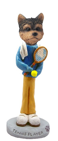 Yorkshire Terrier (Puppy Cut) Tennis Player Doogie Collectible Dog Figurine