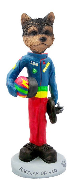 Yorkshire Terrier (Puppy Cut) Racecar Driver Doogie Collectible Dog Figurine