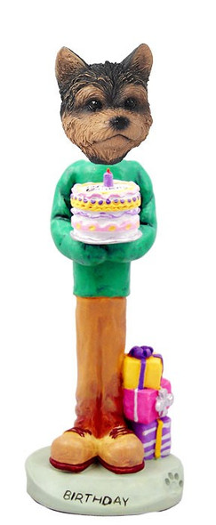 Yorkshire Terrier (Puppy Cut) Birthday Doogie Collectible Dog Figurine