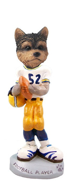 Yorkshire Terrier (Puppy Cut) Football Player Doogie Collectible Dog Figurine