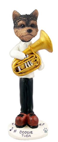 Yorkshire Terrier (Puppy Cut) Tuba Doogie Collectible Dog Figurine