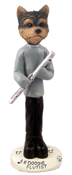 Yorkshire Terrier (Puppy Cut) Flutist Doogie Collectible Dog Figurine