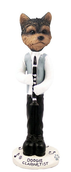 Yorkshire Terrier (Puppy Cut) Clarinetist Doogie Collectible Dog Figurine