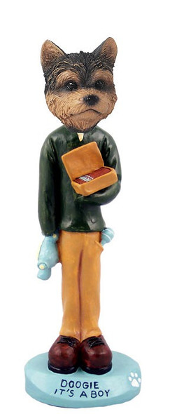 Yorkshire Terrier (Puppy Cut) It's a Boy Doogie Collectible Dog Figurine