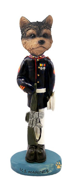 Yorkshire Terrier (Puppy Cut) U S Marines Doogie Collectible Dog Figurine