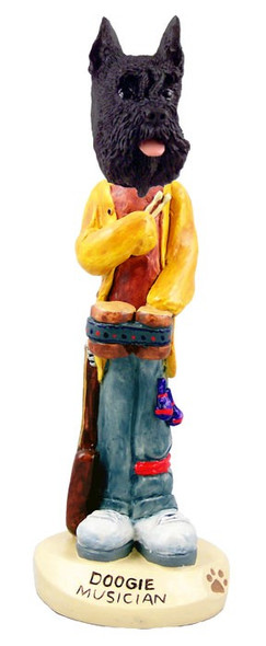 Black Schnauzer Musician Doogie Collectible Dog Figurine