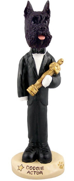Black Schnauzer Actor Doogie Collectible Dog Figurine