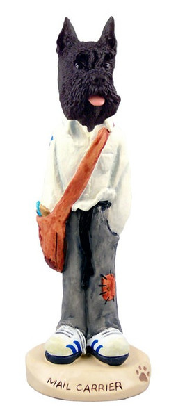 Black Schnauzer Mail Carrier Doogie Collectible Dog Figurine