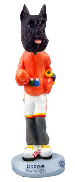 Black Schnauzer Runner Doogie Collectible Dog Figurine