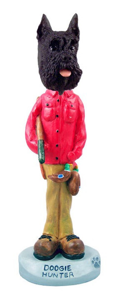 Black Schnauzer Hunter Doogie Collectible Dog Figurine