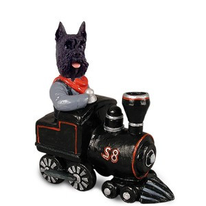 Black Schnauzer Train Doogie Collectible Dog Figurine