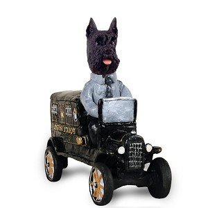 Black Schnauzer Paddy Wagon Doogie Collectible Dog Figurine