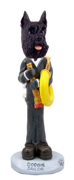 Black Schnauzer Sailor Doogie Collectible Dog Figurine