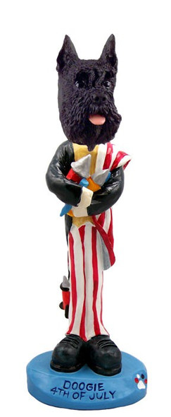 Black Schnauzer 4th of July Doogie Collectible Dog Figurine