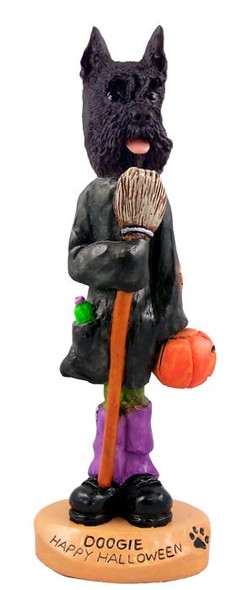 Black Schnauzer Happy Halloween Doogie Collectible Dog Figurine