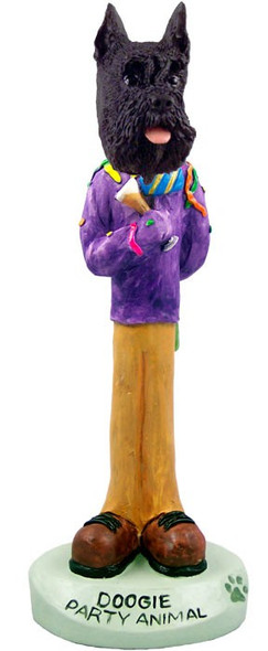 Black Schnauzer Party Animal Doogie Collectible Dog Figurine
