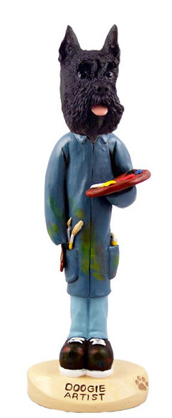 Black Schnauzer Artist Doogie Collectible Dog Figurine
