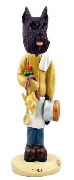 Black Schnauzer Chef Doogie Collectible Dog Figurine