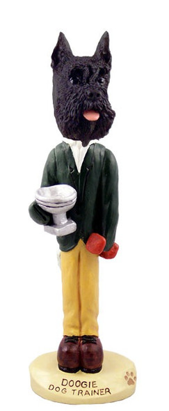 Black Schnauzer Trainer Doogie Collectible Dog Figurine