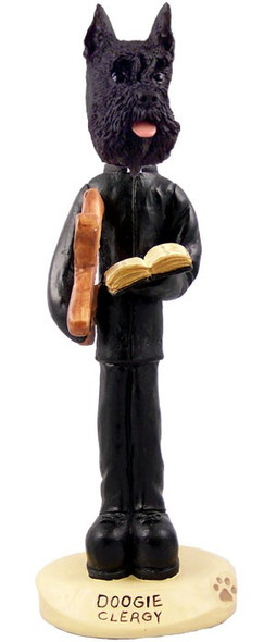 Black Schnauzer Clergy Doogie Collectible Dog Figurine