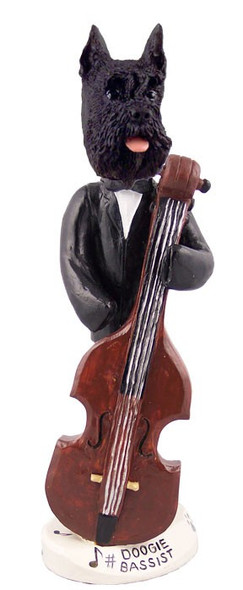 Black Schnauzer Bassist Doogie Collectible Dog Figurine