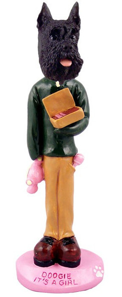 Black Schnauzer It's a Girl Doogie Collectible Dog Figurine