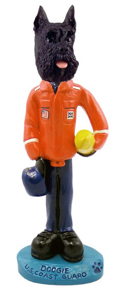 Black Schnauzer U S Coast Guard Doogie Collectible Dog Figurine