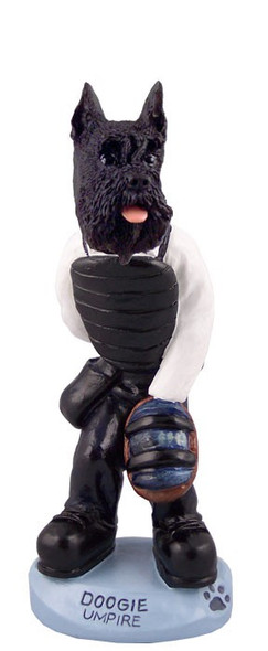 Black Schnauzer Umpire Doogie Collectible Dog Figurine