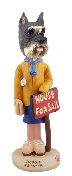 Gray Schnauzer Female Realtor Doogie Collectible Dog Figurine