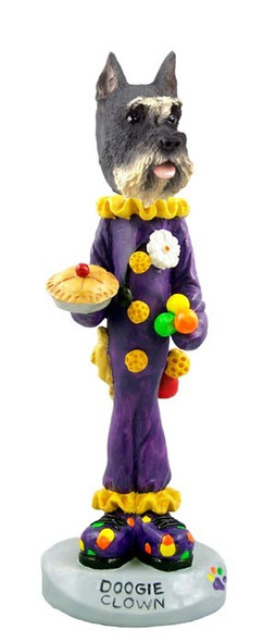 Gray Schnauzer Clown Doogie Collectible Dog Figurine