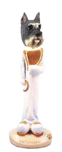Gray Schnauzer Lil Angel Doogie Collectible Dog Figurine