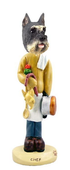 Gray Schnauzer Chef Doogie Collectible Dog Figurine