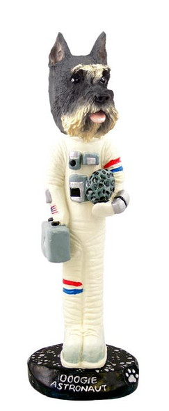 Gray Schnauzer Astronaut Doogie Collectible Dog Figurine