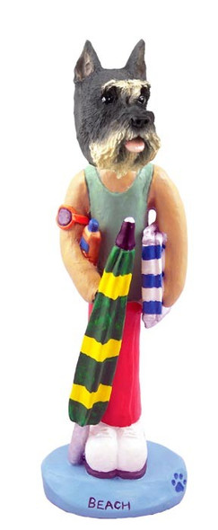 Gray Schnauzer Beach Doogie Collectible Dog Figurine
