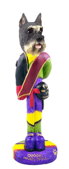 Gray Schnauzer Mardi Gras Doogie Collectible Dog Figurine