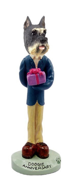 Gray Schnauzer Anniversary Doogie Collectible Dog Figurine