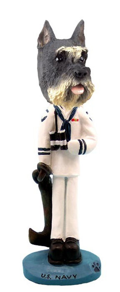 Gray Schnauzer U S Navy Doogie Collectible Dog Figurine