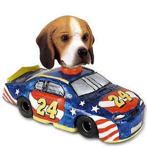 Beagle Race Car Doogie Collectible Dog Figurine