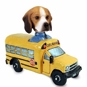Beagle School Bus Doogie Collectible Dog Figurine