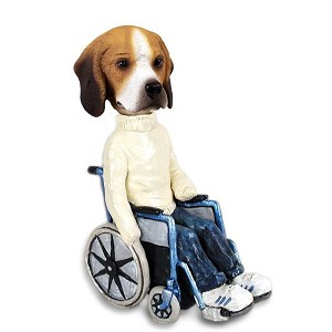 Beagle Wheelchair Doogie Collectible Dog Figurine