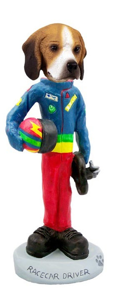 Beagle Racecar Driver Doogie Collectible Dog Figurine