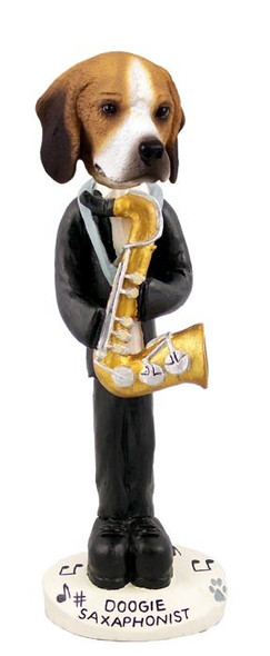Beagle Saxophonist Doogie Collectible Dog Figurine
